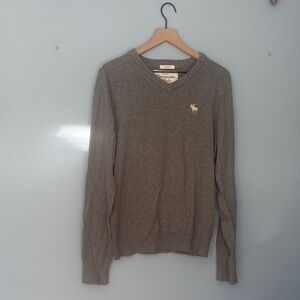 Abercrombie & Fitch Charcoal V-Neck Sweater for Men